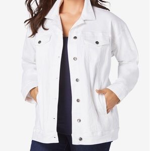 Roamans White Denim Jacket